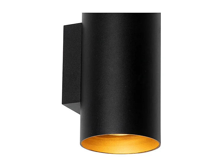 Applique murale intelligente noire avec or 2 lumières avec Wifi GU10 - Sab