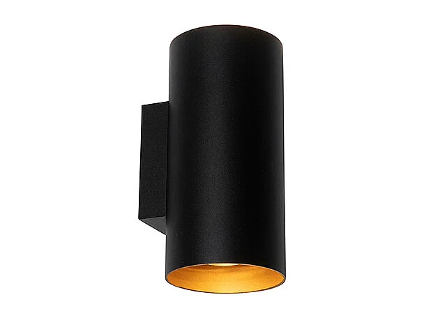 Applique murale intelligente noire avec or 2 lumières avec Wifi GU10 - Sab