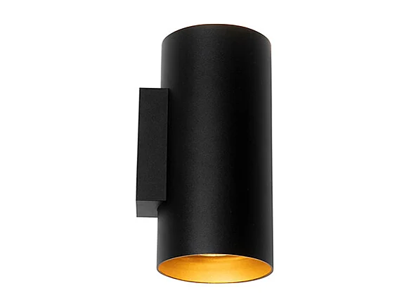Applique murale intelligente noire avec or 2 lumières avec Wifi GU10 - Sab
