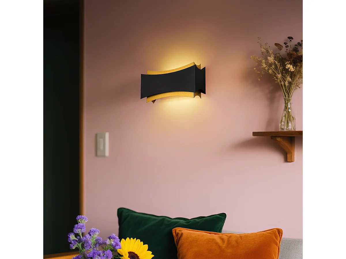 Applique murale moderne noire avec or - Plats