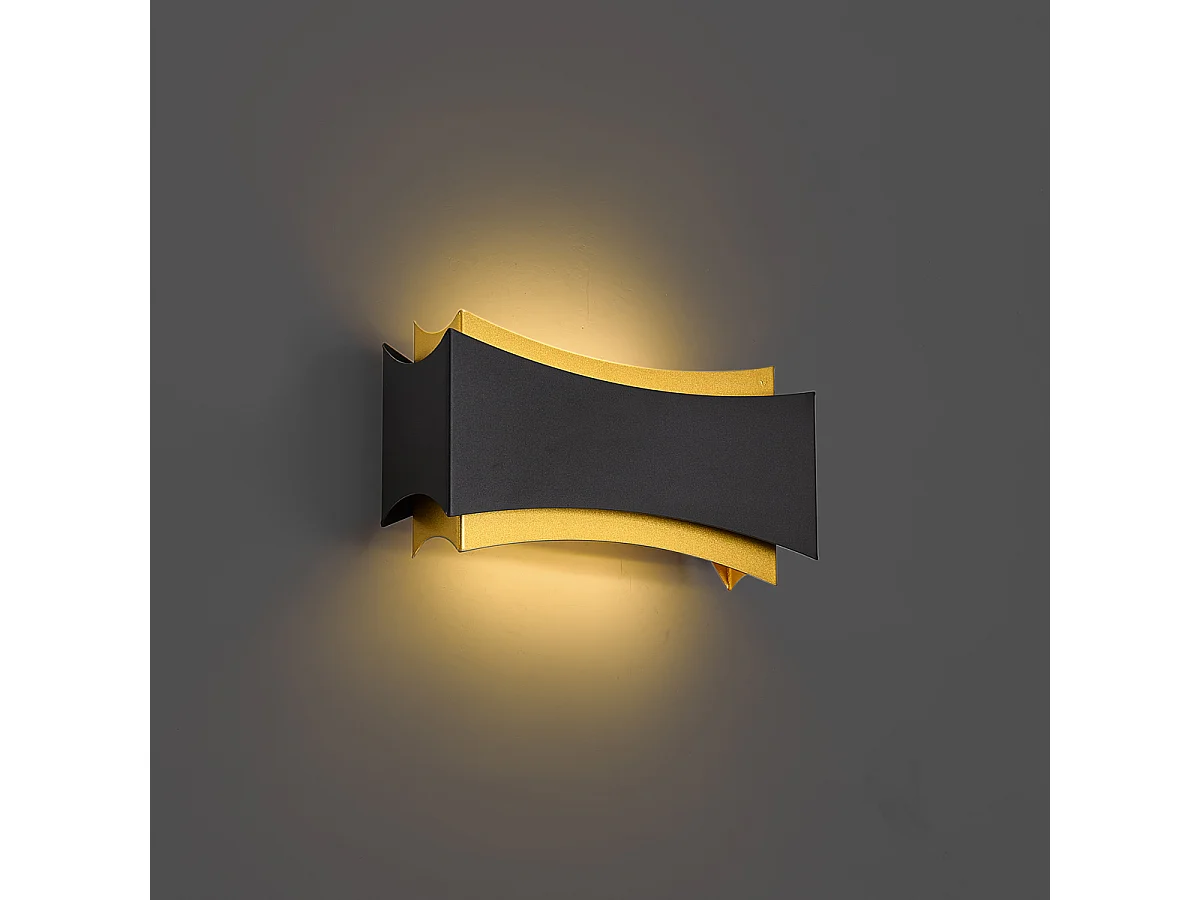 Applique murale moderne noire avec or - Plats