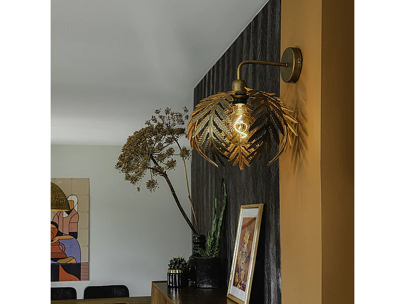 Applique murale vintage dorée 25 cm - Botanica