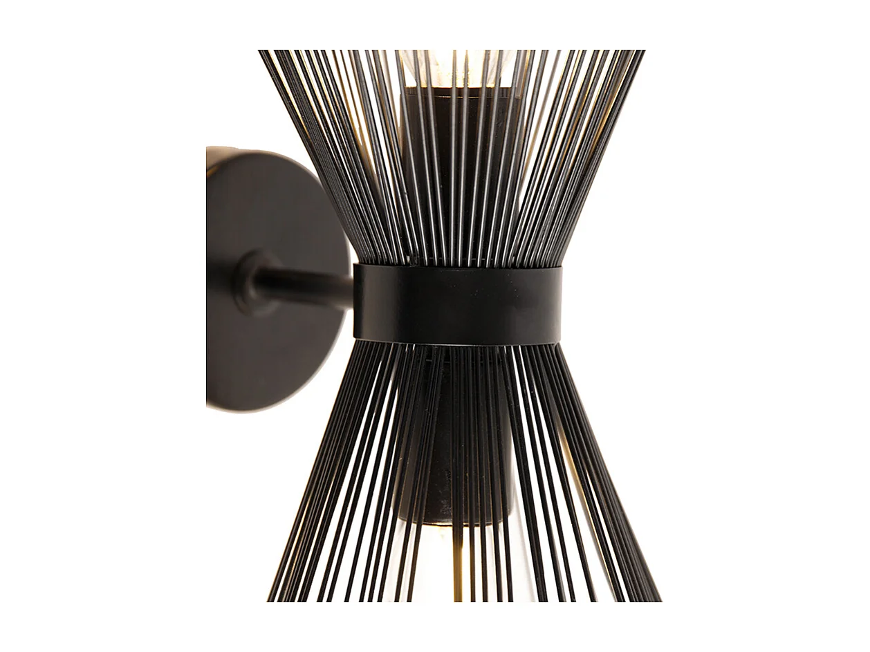 Applique murale Art Déco noire 2 lumières - Broom