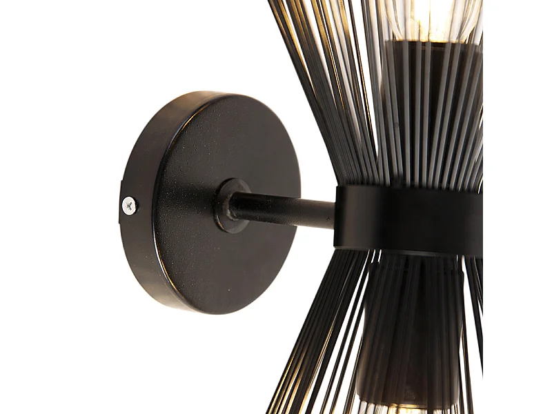 Applique murale Art Déco noire 2 lumières - Broom