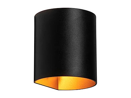 Applique murale moderne noire avec laiton - Sabbio