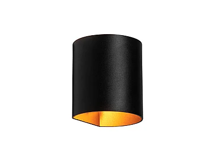 Applique moderne noire avec laiton - Sabbio