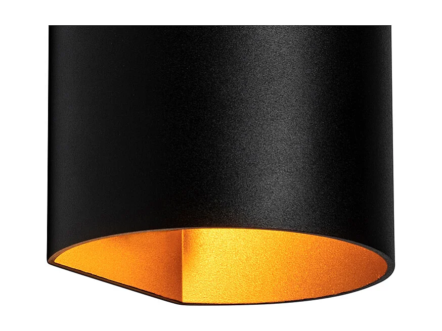 Applique murale moderne noire avec laiton - Sabbio
