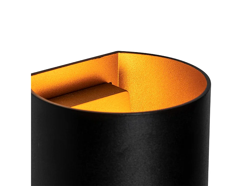 Applique murale moderne noire avec laiton - Sabbio
