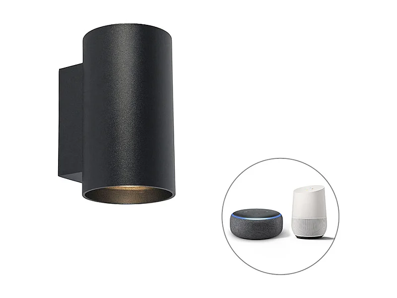 Applique murale design intelligente noire avec WiFi GU10 - Sandy