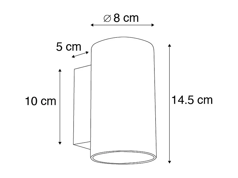 Applique murale design intelligente noire avec WiFi GU10 - Sandy