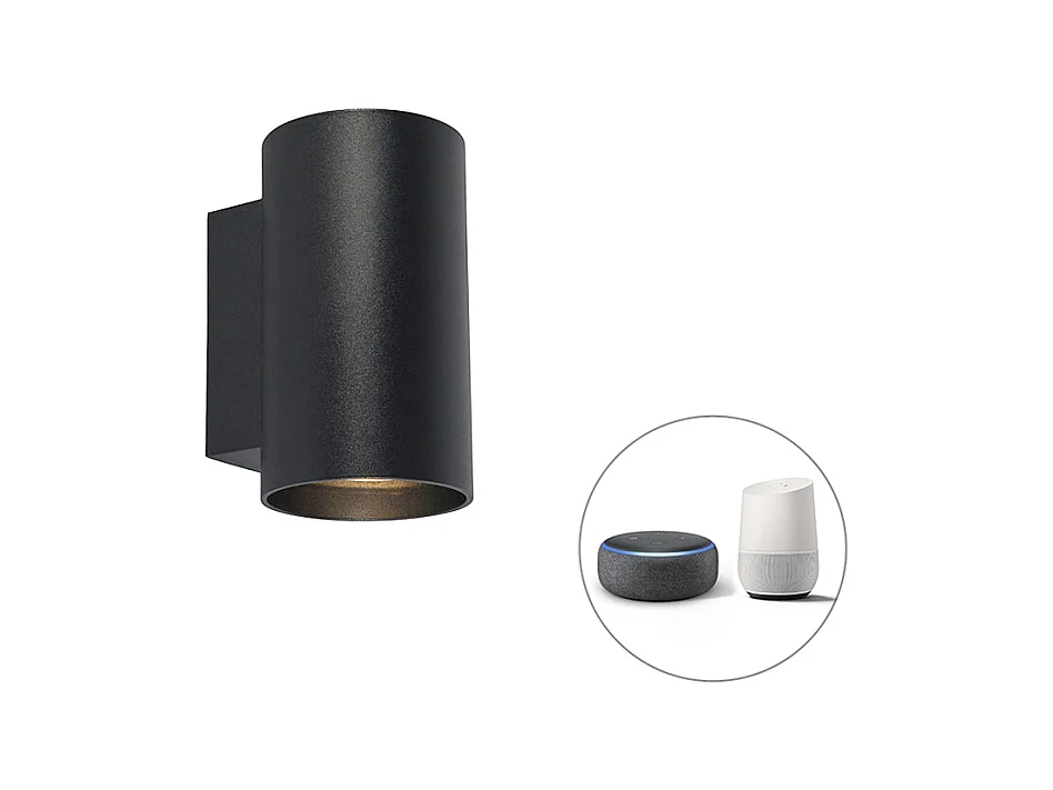 Applique murale design intelligente noire avec WiFi GU10 - Sandy