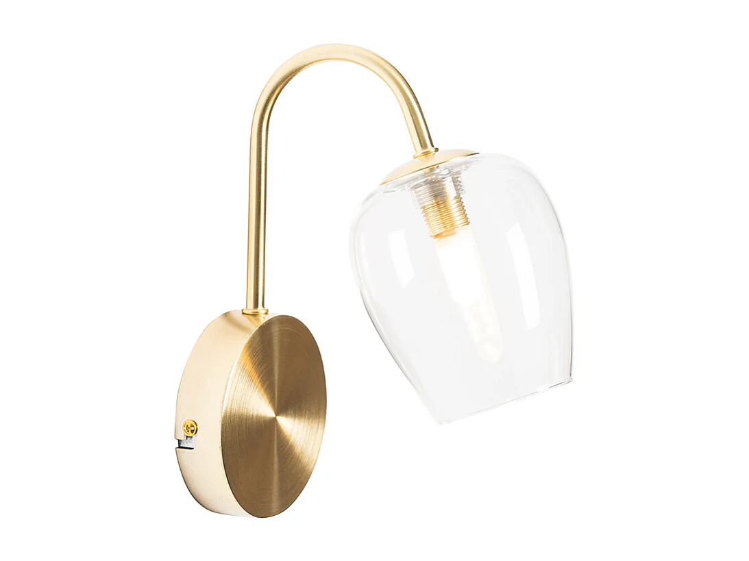 Applique murale classique dorée avec verre - Elien