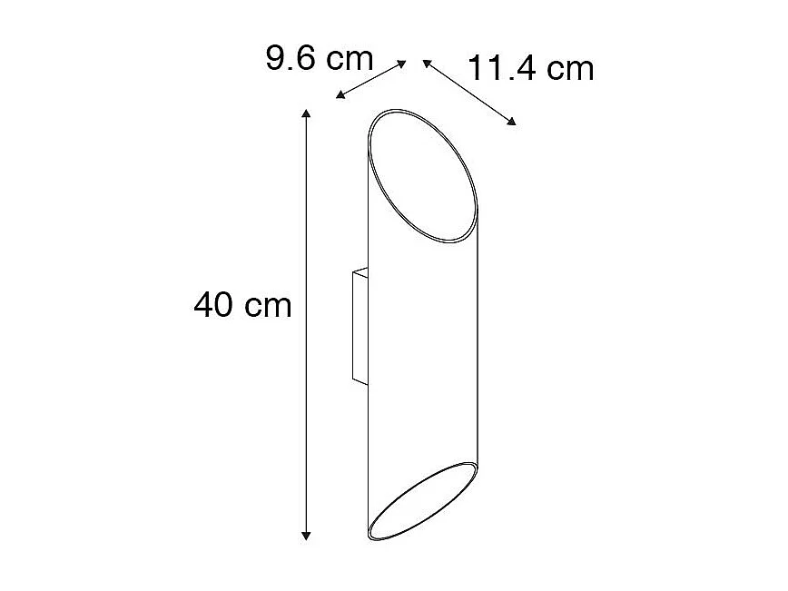 Applique murale moderne noire avec intérieur doré 9,6 cm - Organo