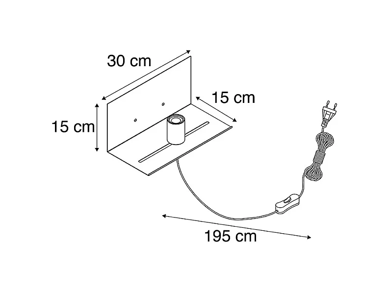 Applique moderne noire réglable - Muro