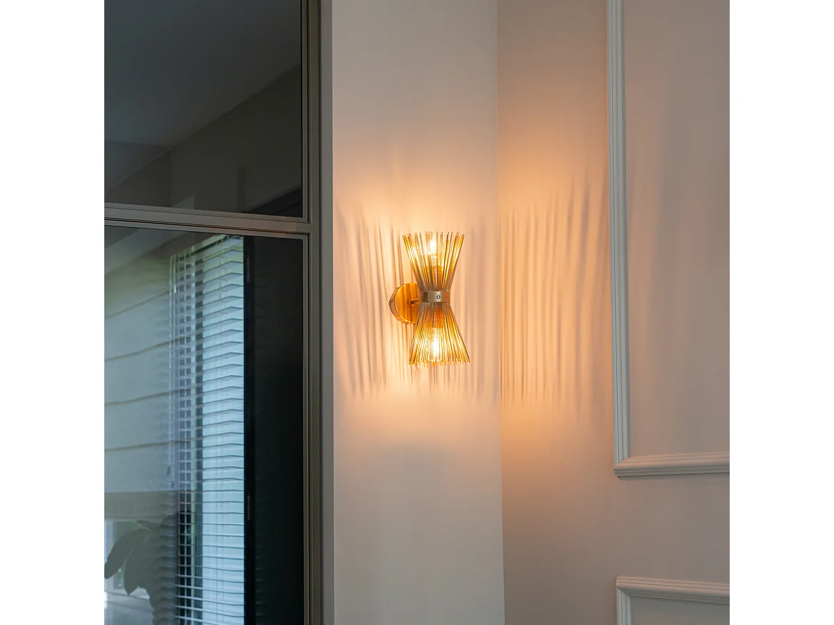 Applique Art Déco Or 2 Lumières - Balai