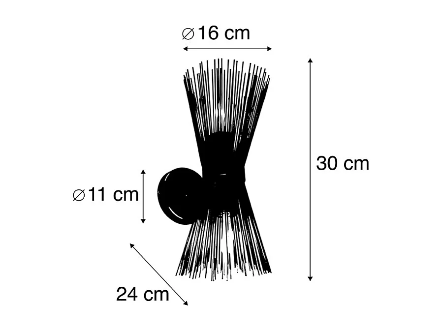 Applique murale Art déco dorée 2 lumières - Broom