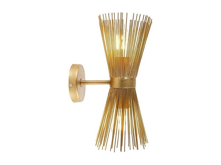 Applique murale Art déco dorée 2 lumières - Broom