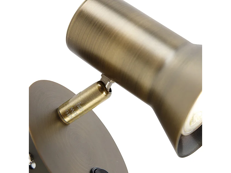 Spot mural pivotant et inclinable en bronze avec interrupteur - KARIN 1
