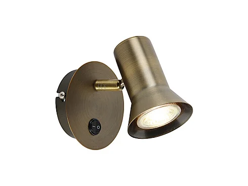 Spot mural pivotant et inclinable en bronze avec interrupteur - KARIN 1
