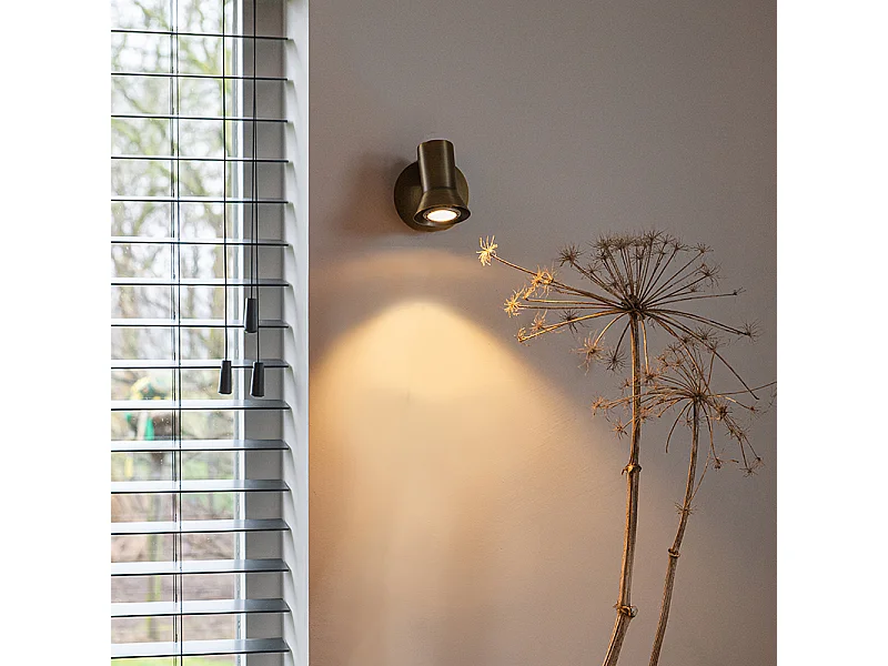 Spot mural orientable et inclinable en bronze avec interrupteur - Karin 1