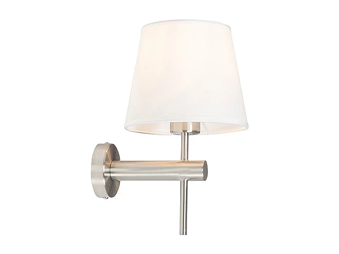 Applique murale moderne en acier avec abat-jour blanc - Pluk