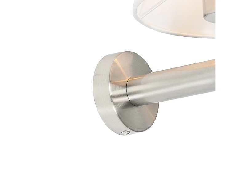 Applique murale moderne blanche avec acier - Pluk