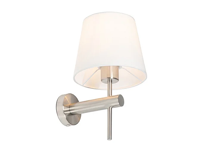 Applique murale moderne blanche avec acier - Pluk