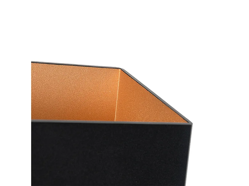 Applique murale moderne noire avec intérieur doré rectangulaire - Alone