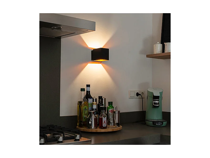 Applique design noir / or avec LED - Caja