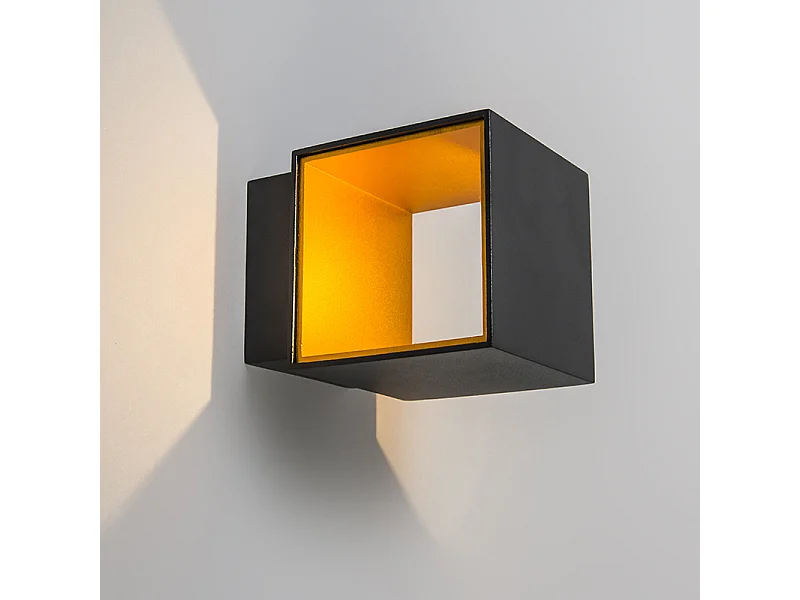 Applique murale design noir/or avec LED - Caja