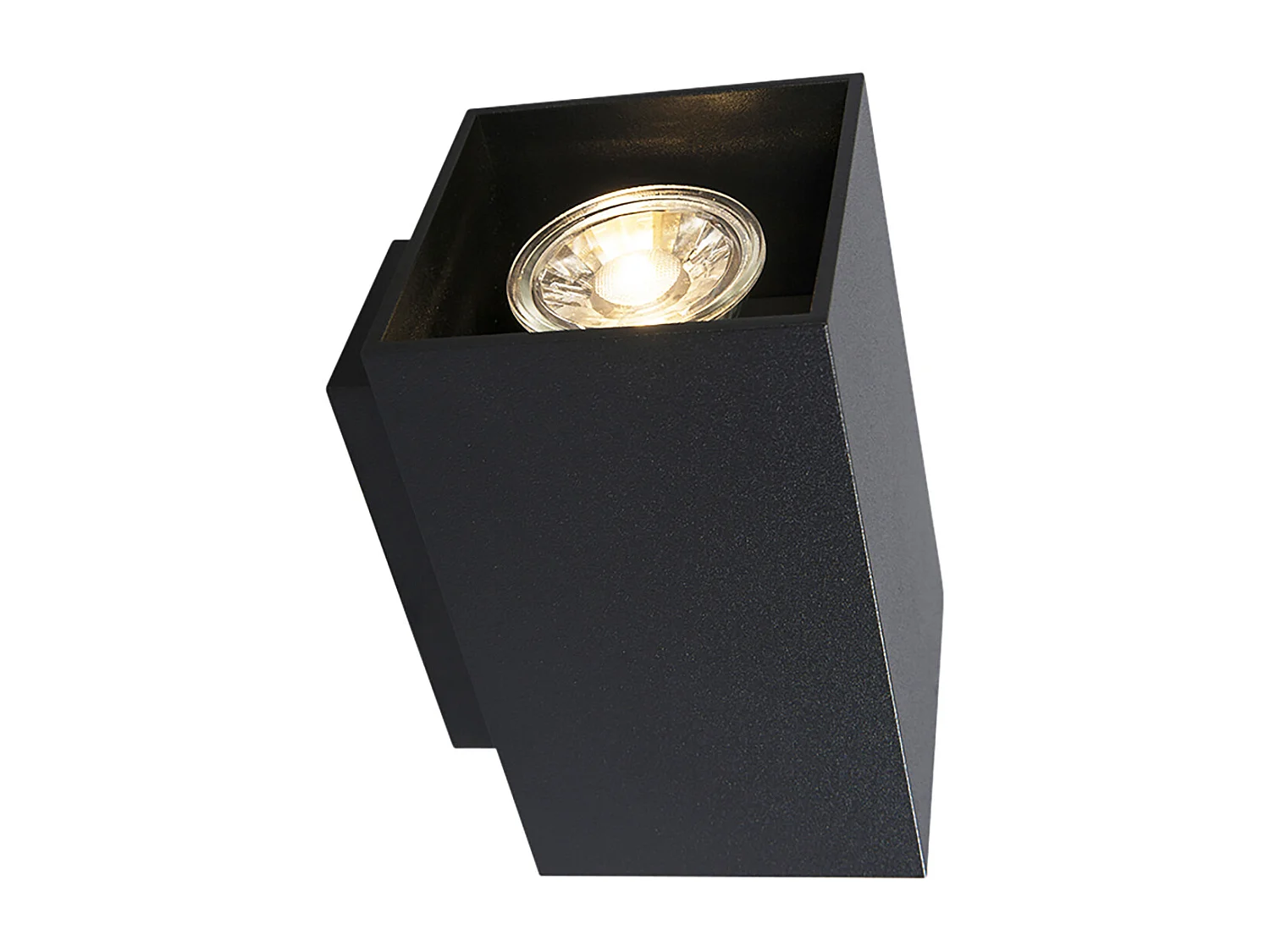 Lot de 2 appliques murales modernes noires carrées 2 lumières - Sandy