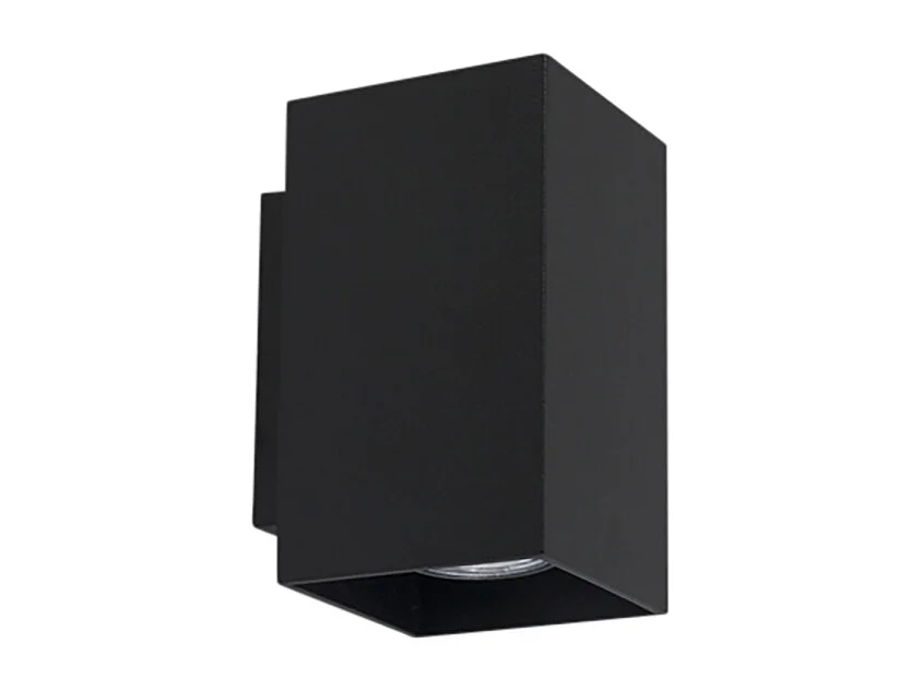 Lot de 2 appliques murales modernes noires carrées 2 lumières - Sandy