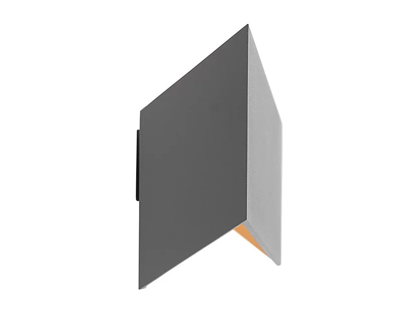 Applique murale Fold grise avec cuivre