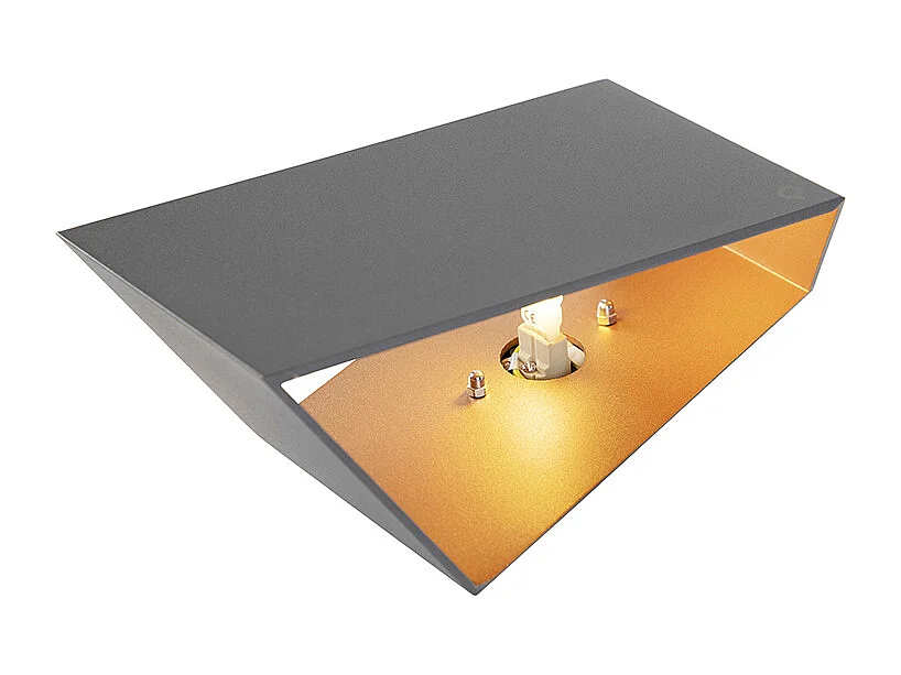 Applique murale Fold grise avec cuivre