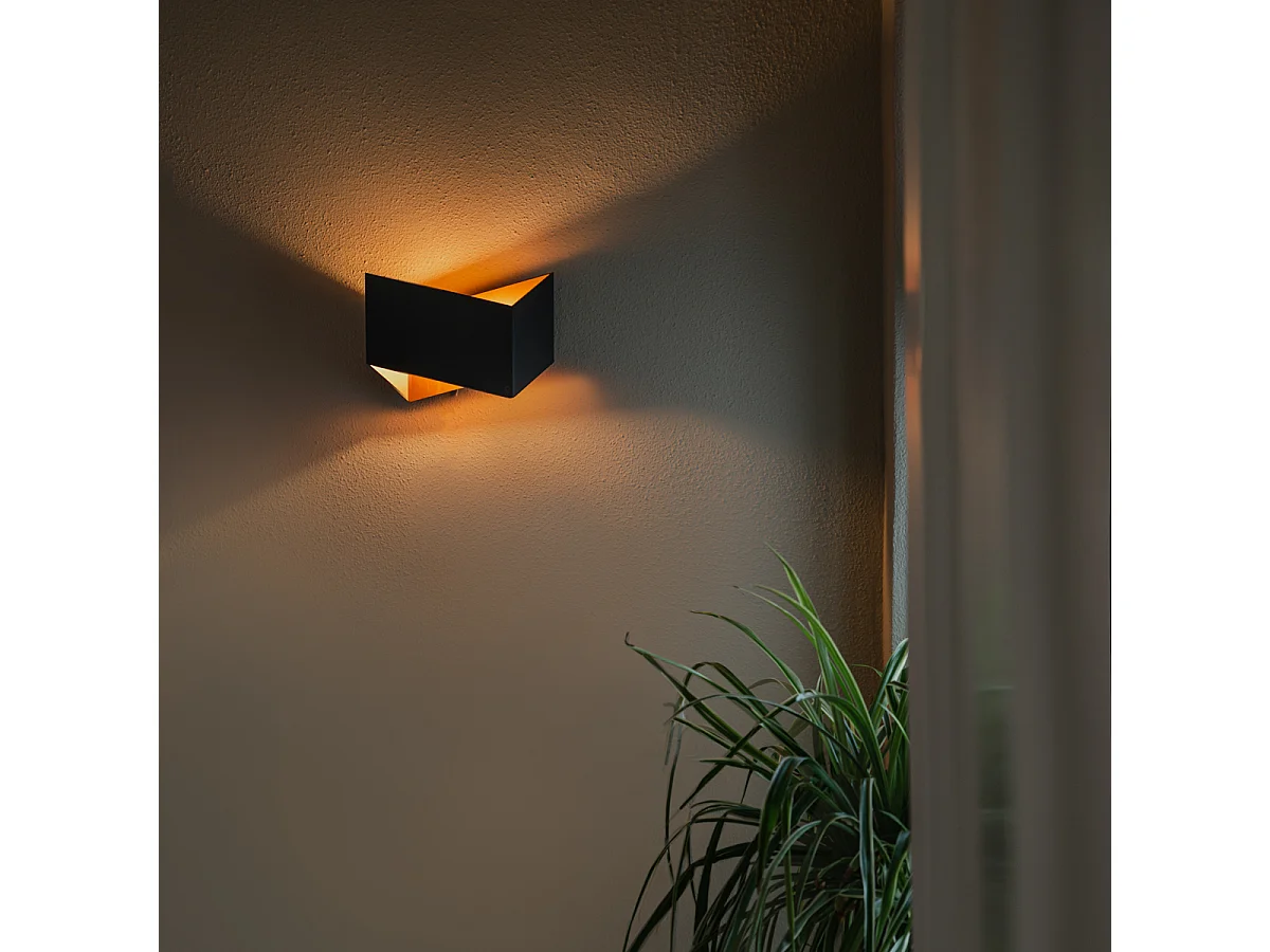 Applique murale Fold grise avec cuivre