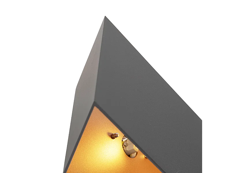 Applique murale Fold grise avec cuivre