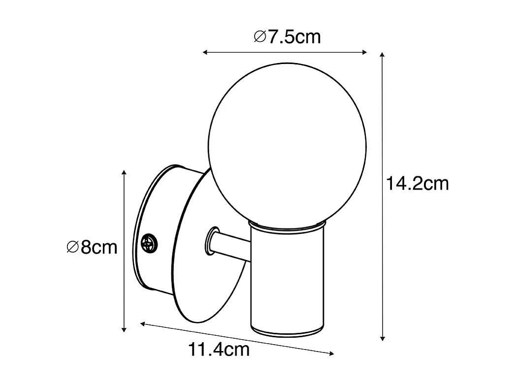 Applique murale moderne noire IP44 - Cederic Up
