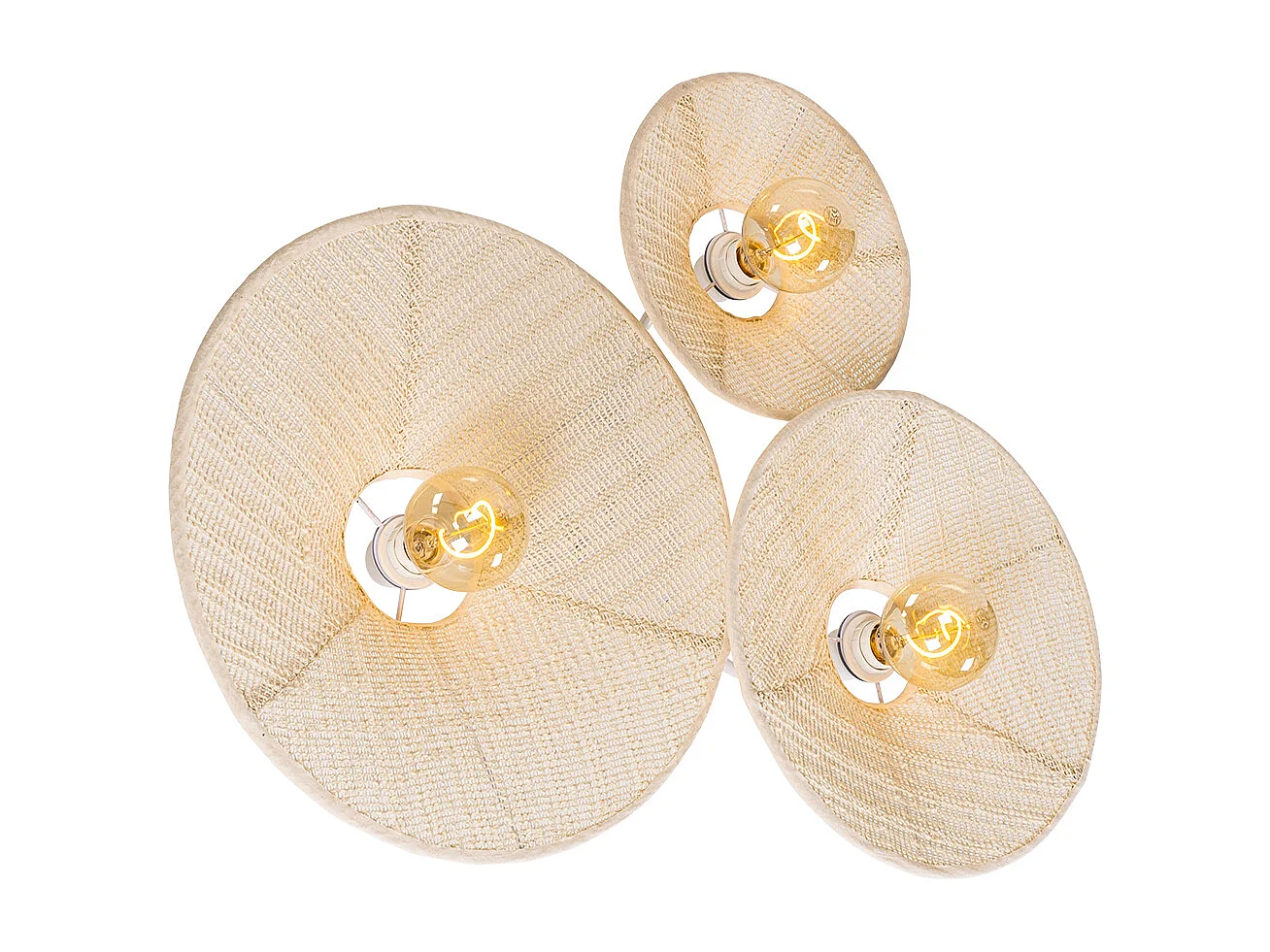 Applique design blanche en tissu 3 lumières - Jane