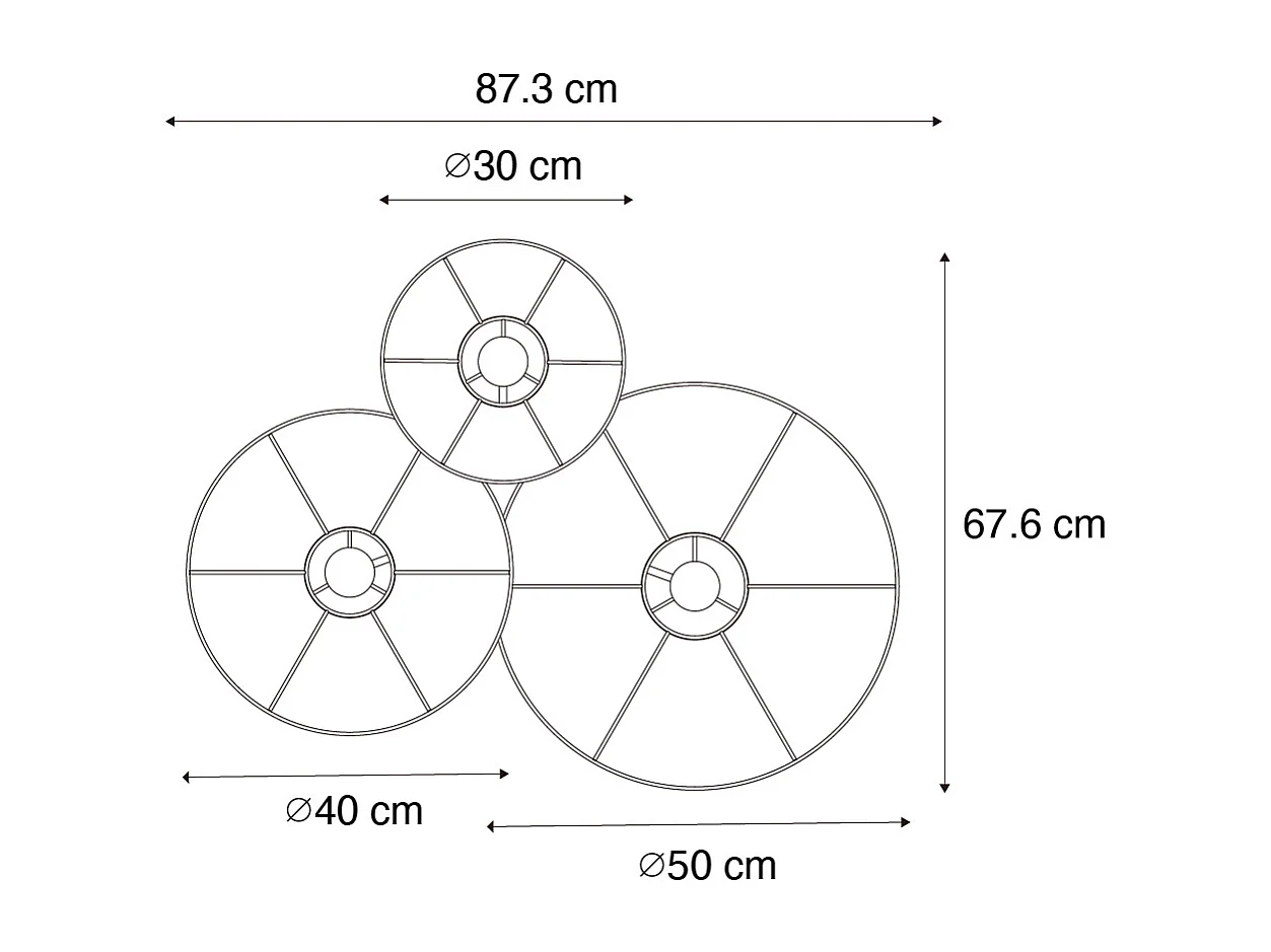 Applique design blanche en tissu 3 lumières - Jane