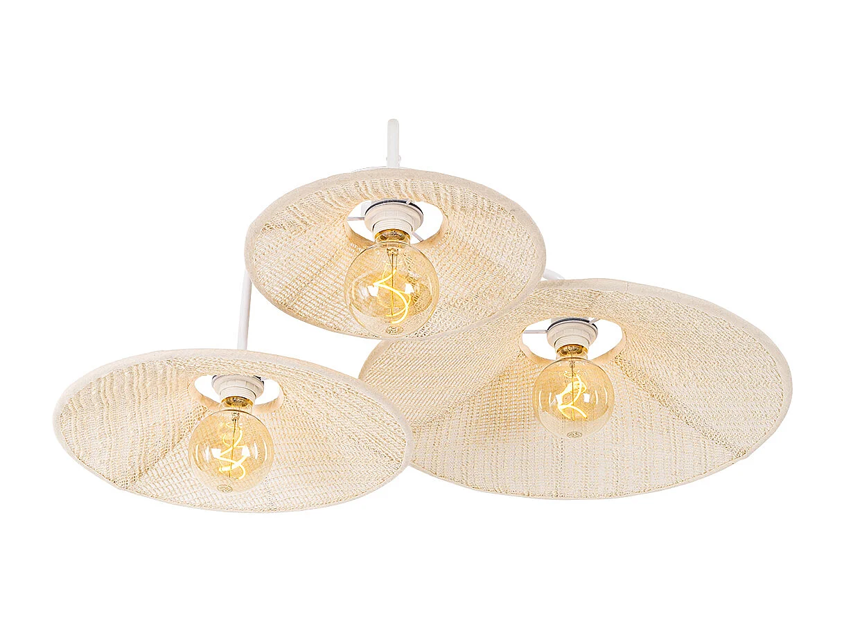 Applique design blanche en tissu 3 lumières - Jane