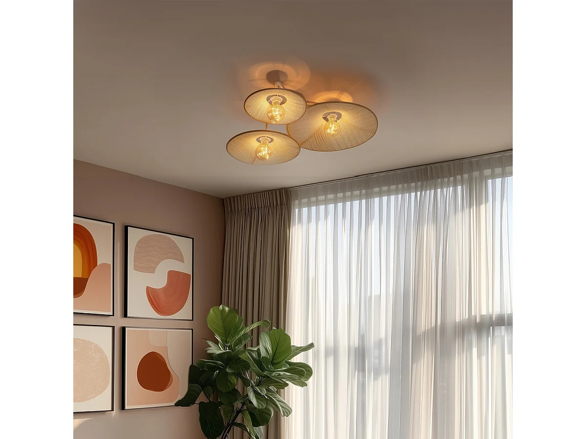 Applique design blanche avec tissu 3 lumières - Jane