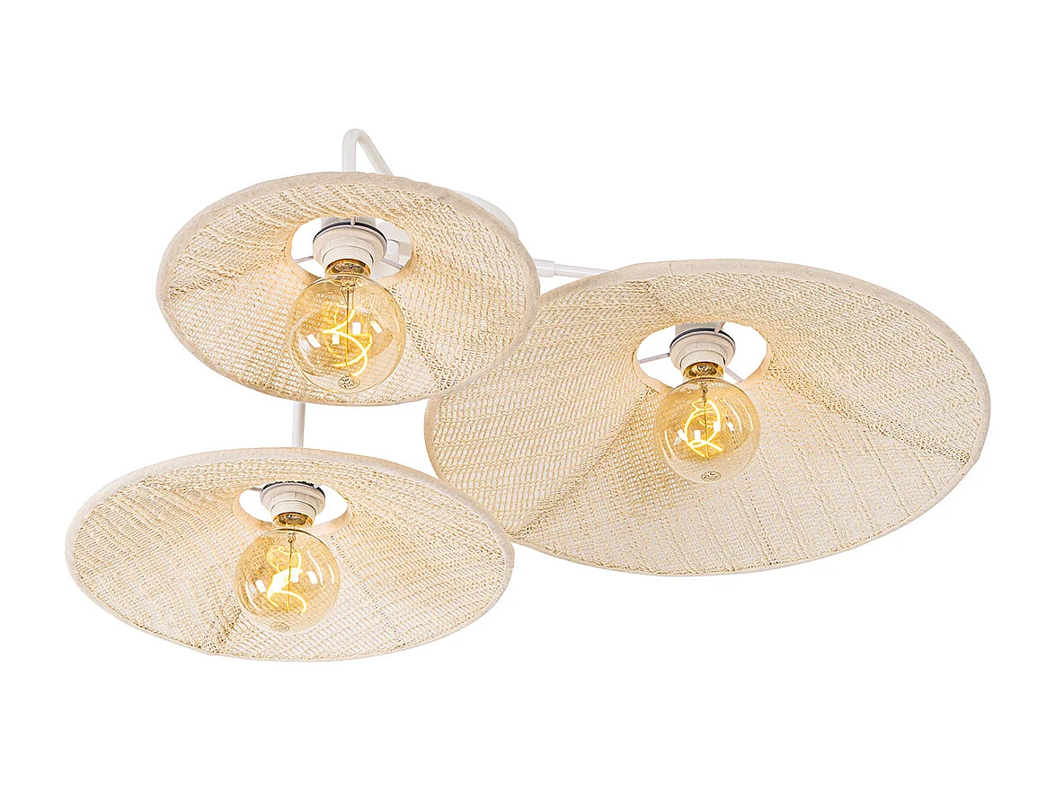 Applique design blanche avec tissu 3 lumières - Jane