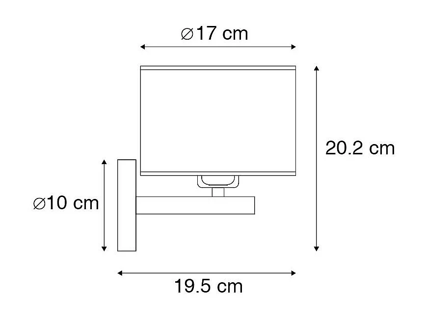 Applique murale moderne en acier avec abat-jour blanc - VT