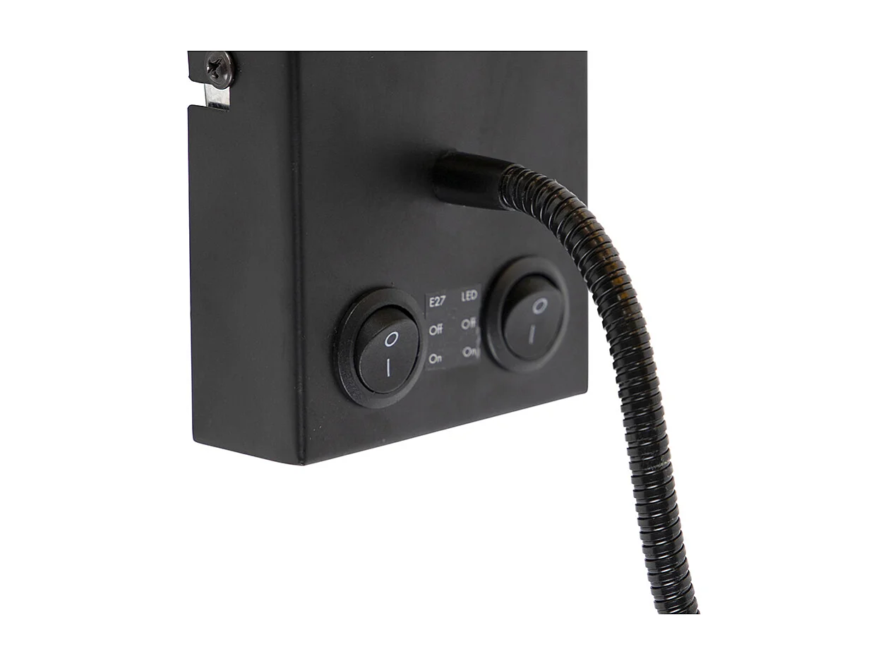 Applique murale noire avec abat-jour en velours jaune - Stacca