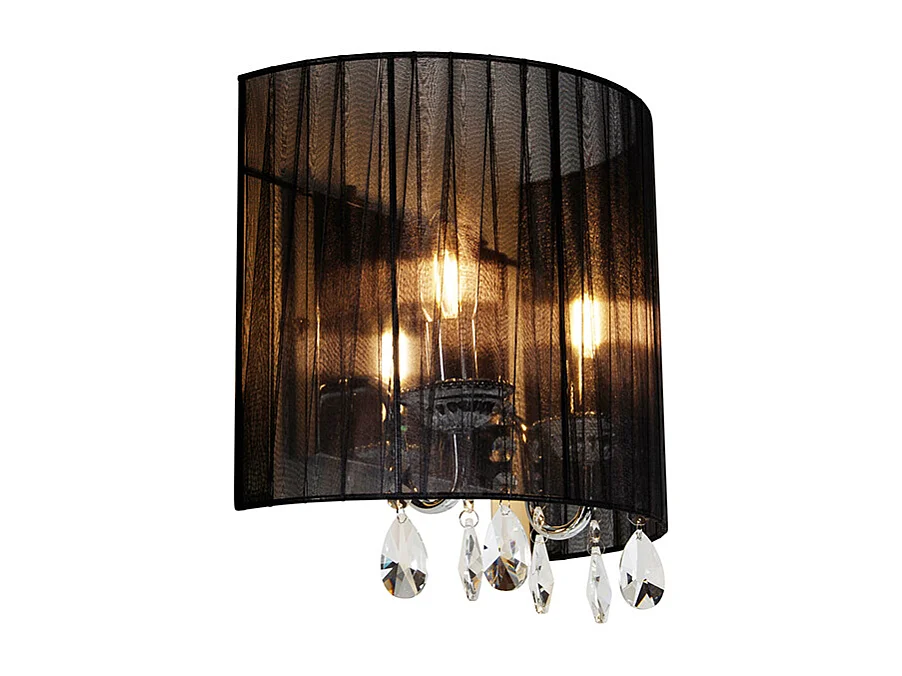 Applique classique chrome avec abat-jour noir - Ann-Kathrin 2