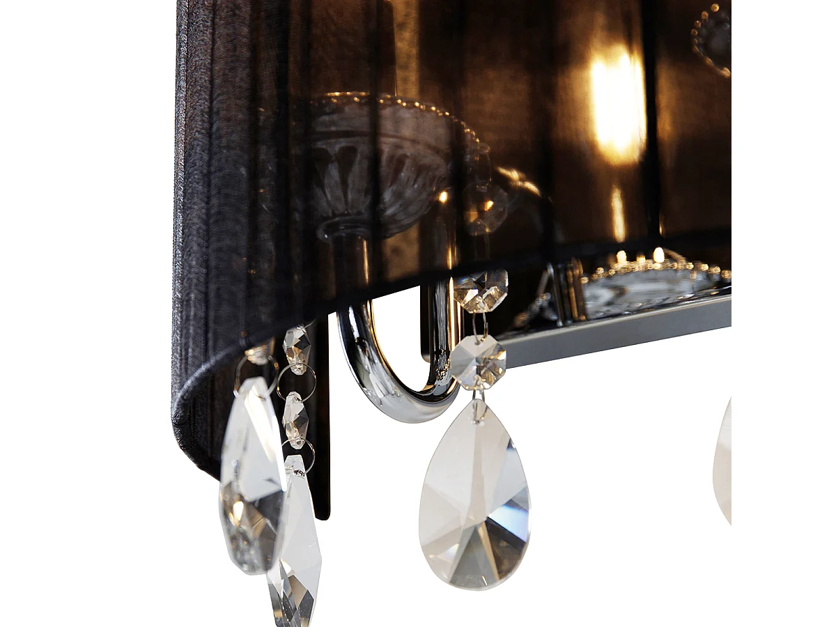 Applique classique chrome avec abat-jour noir - Ann-Kathrin 2