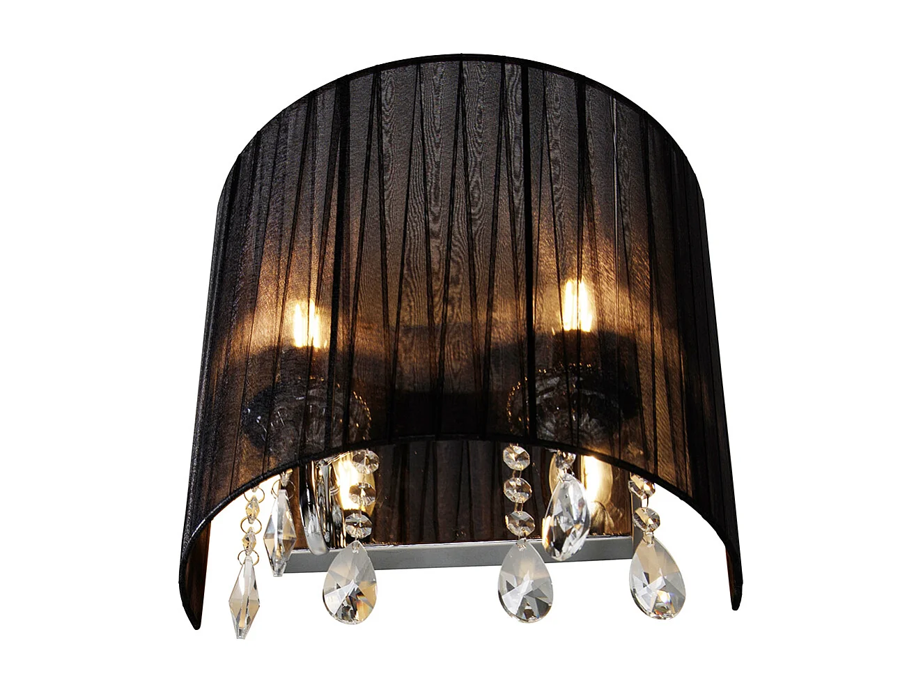 Applique classique chrome avec abat-jour noir - Ann-Kathrin 2