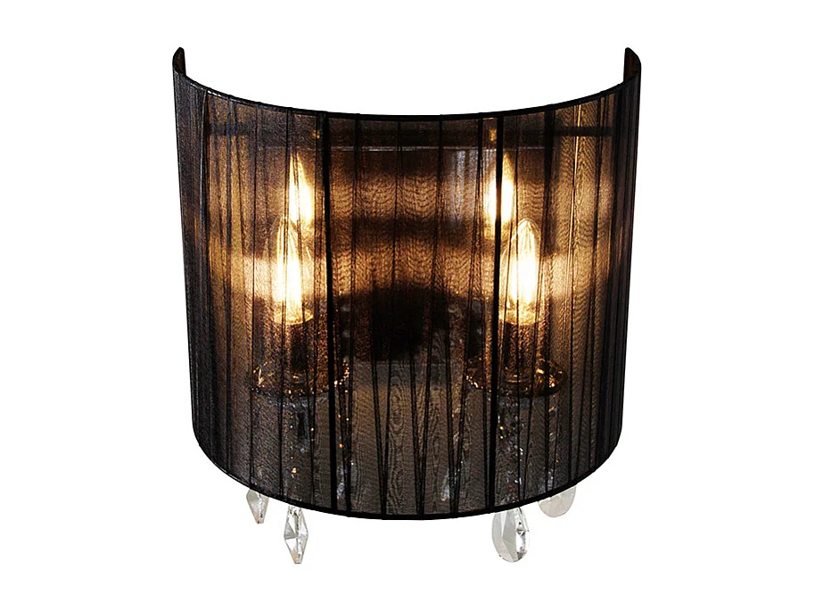 Applique classique chrome avec abat-jour noir - Ann-Kathrin 2