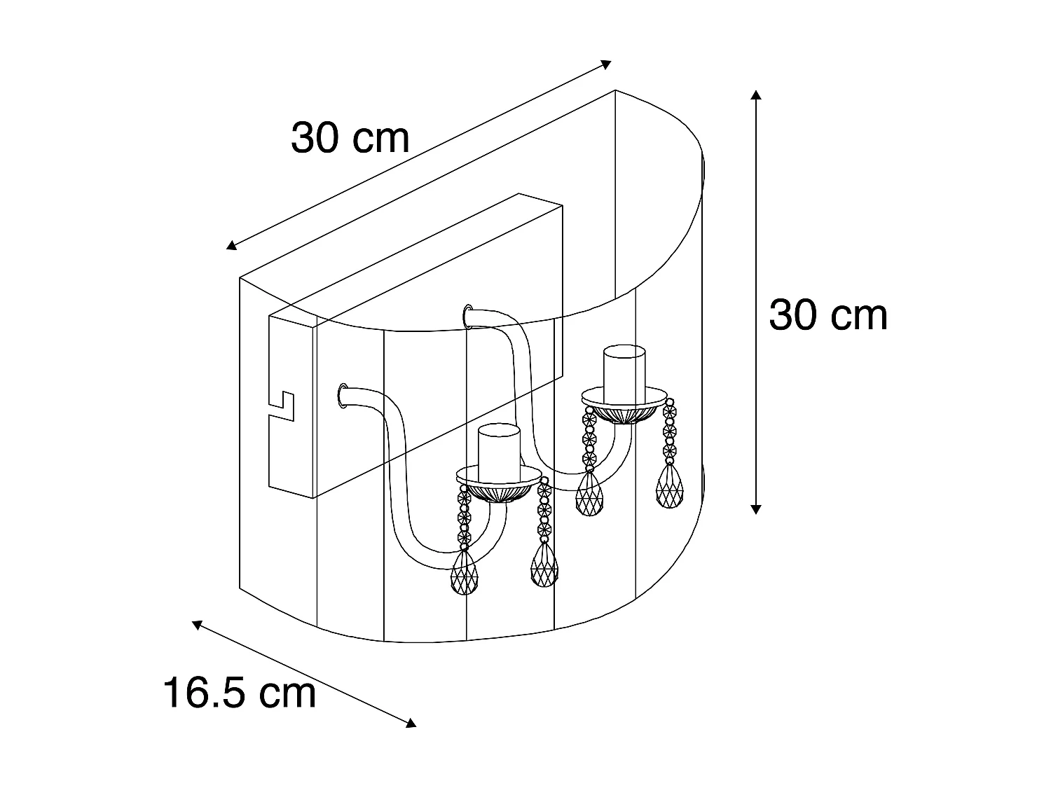 Applique murale classique chromée avec abat-jour noir - Ann-Kathrin 2
