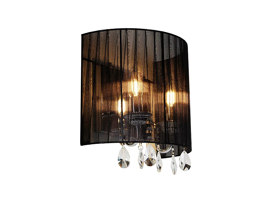 Applique classique chrome avec abat-jour noir - Ann-Kathrin 2